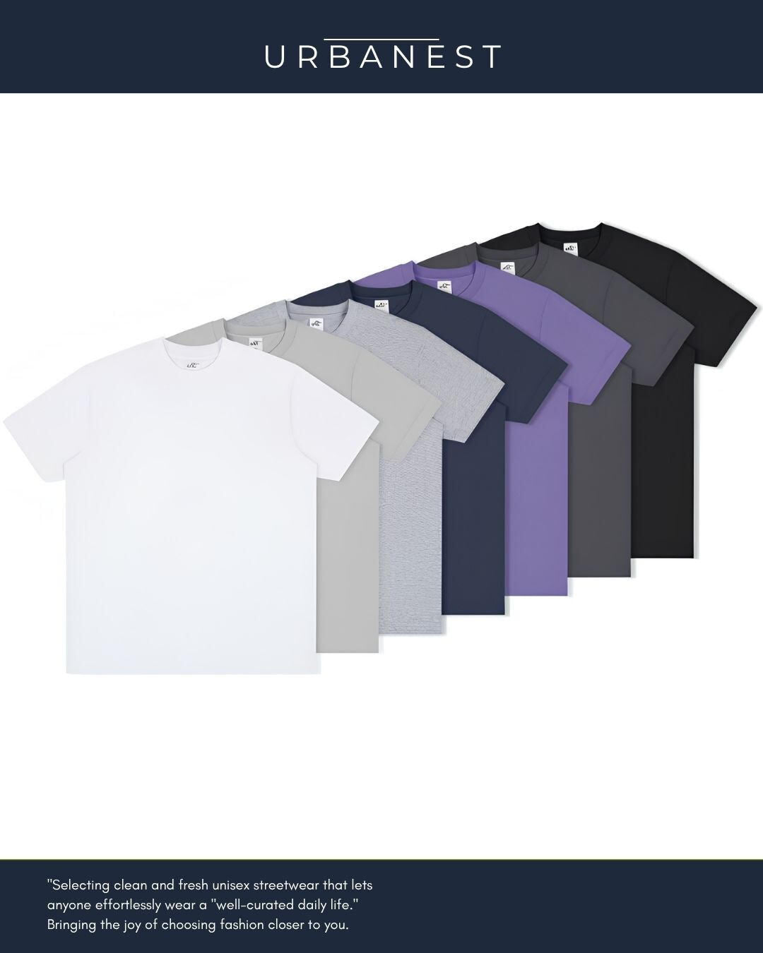 【URBANEST】【1着¥4990】【お得なSET商品】クルーネックシンプル半袖Tシャツ 7color UN0066