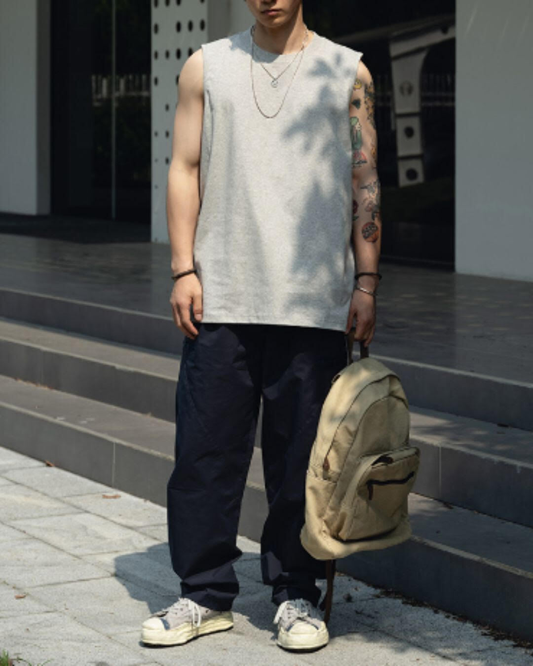 【URBANEST】ロングドローコードワイドパラシュートパンツ 2color UN0087