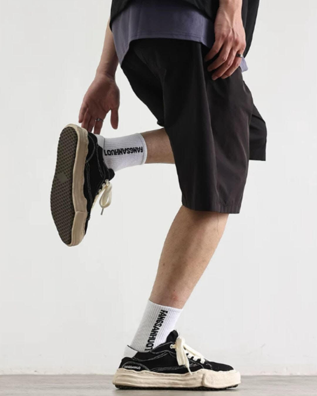 【URBANEST】極太ロープ風シューレースキャンバス厚底スニーカー 3color UN0055