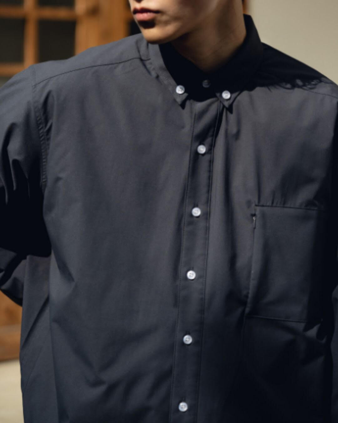 【URBANEST】ジップポケット長袖ボタンダウンシャツ 3color UN0084