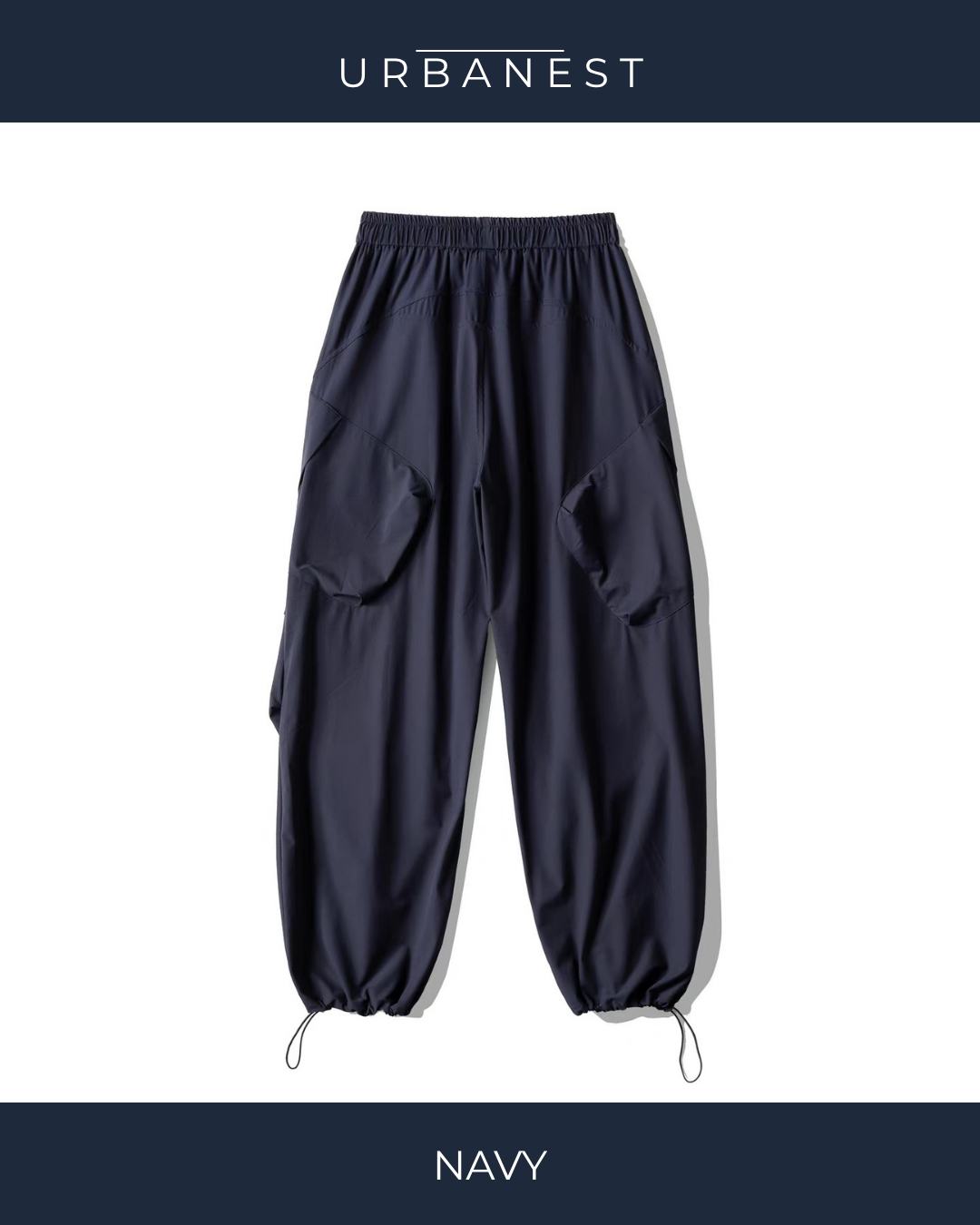 【URBANEST】ナイロンドローコードパラシュートパンツ 2color UN0026