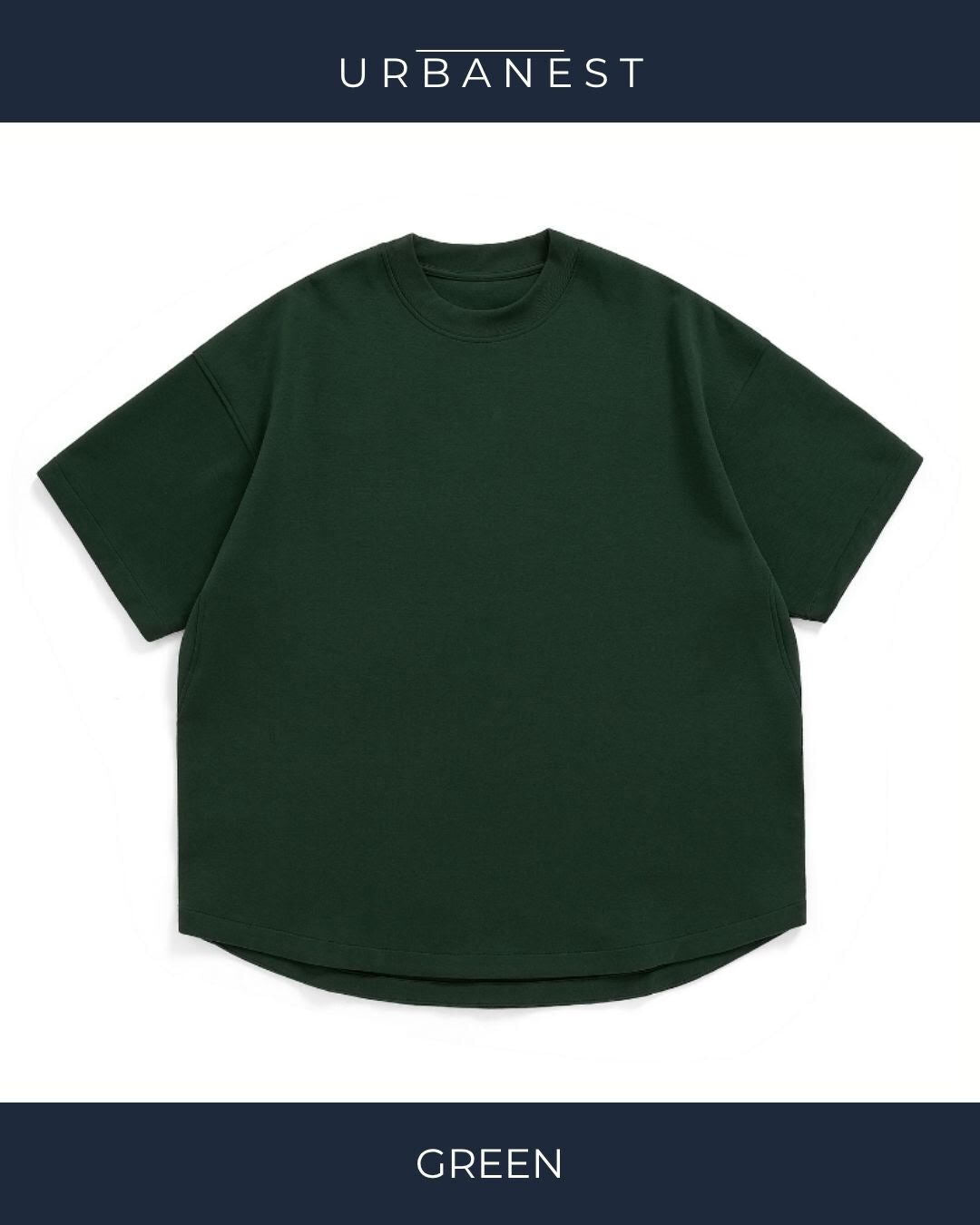 【URBANEST】ラウンドヘムクルーネック半袖Tシャツ 4color UN0082