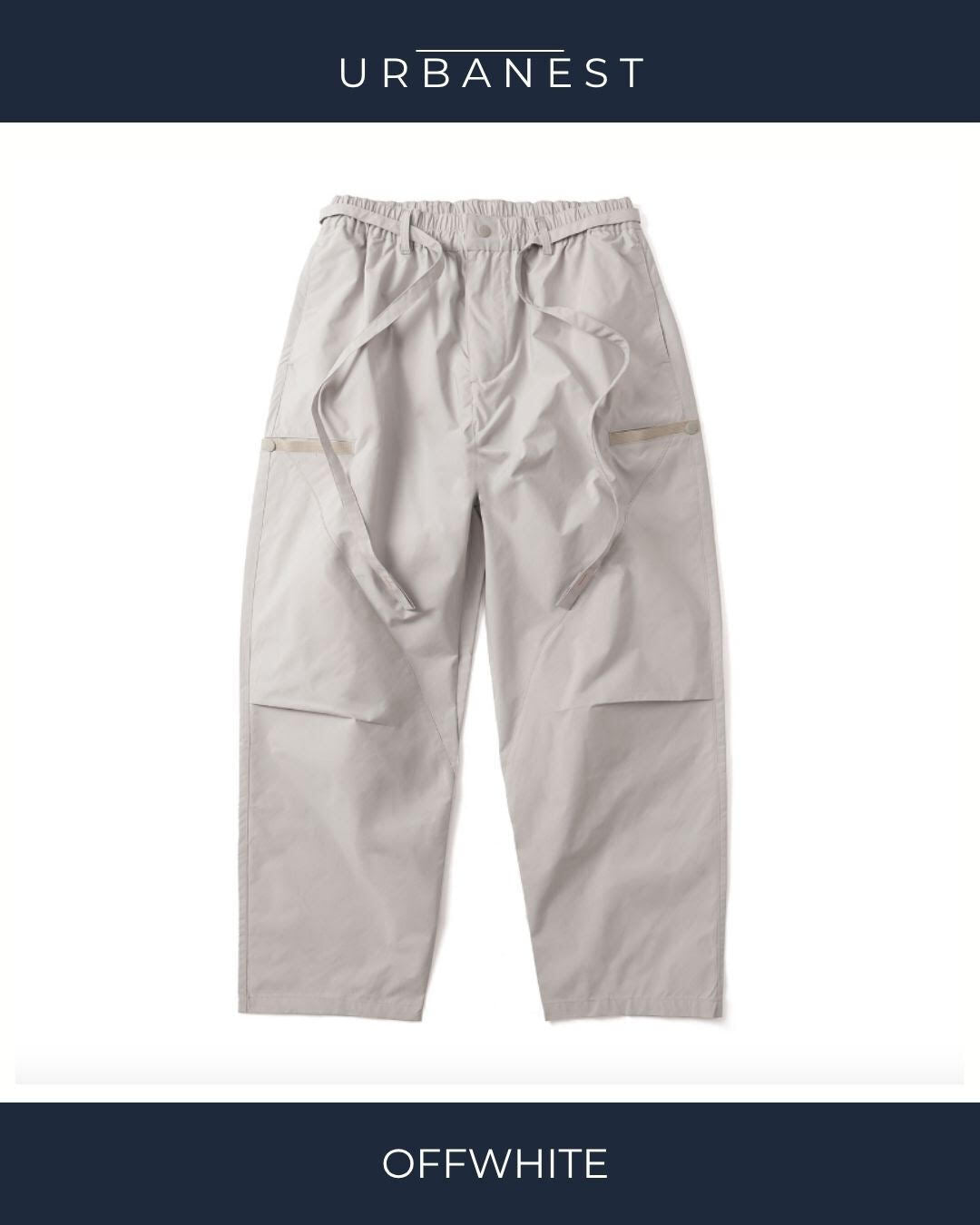【URBANEST】ロングドローコードワイドパラシュートパンツ 2color UN0087