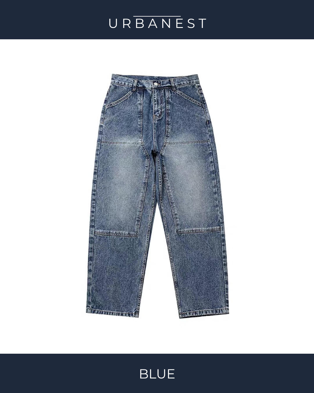 【URBANEST】パネルウォッシュデニムパンツ 2color UN0023