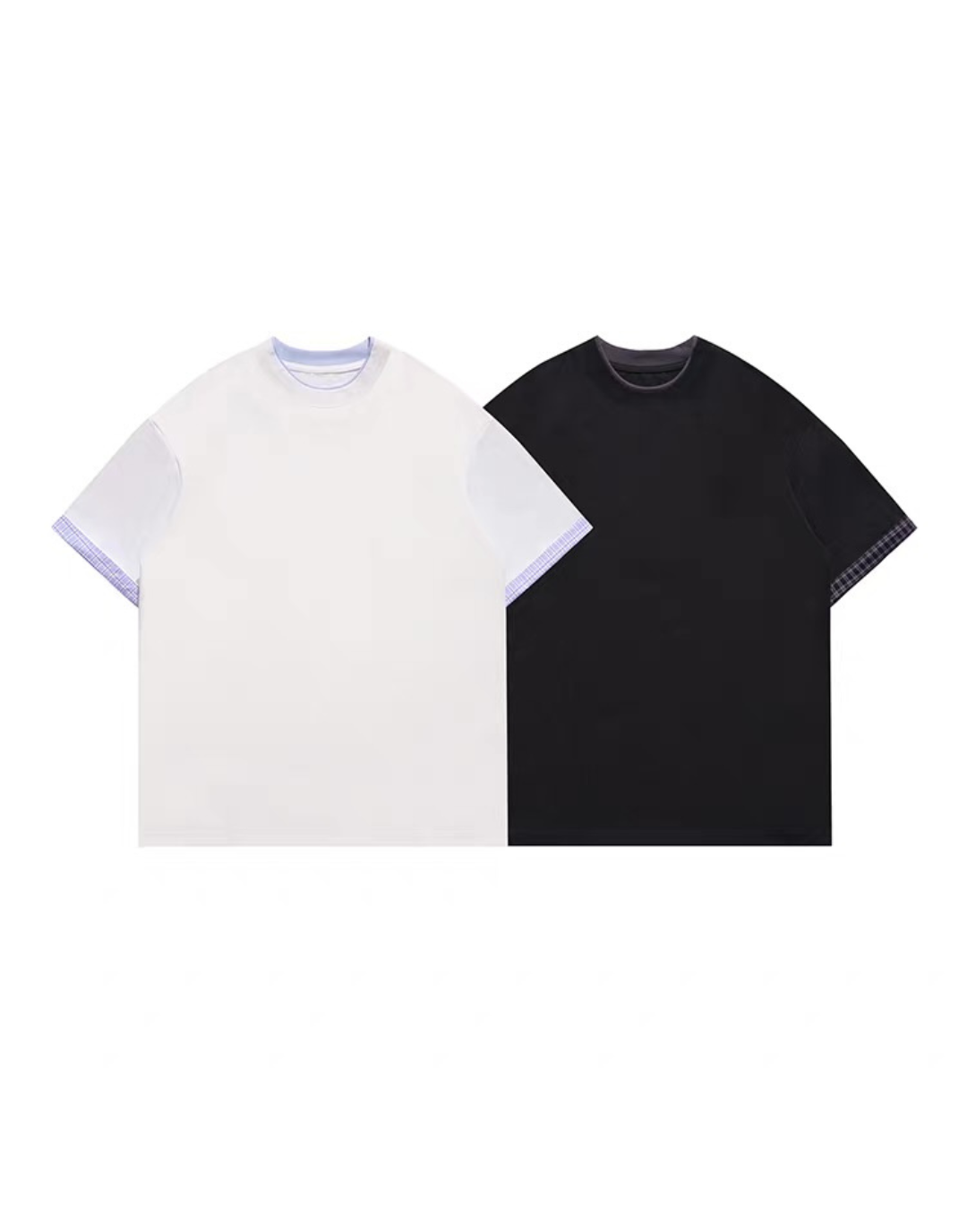 【URBANEST】チェックアクセントレイヤードTシャツ 2color UN0019