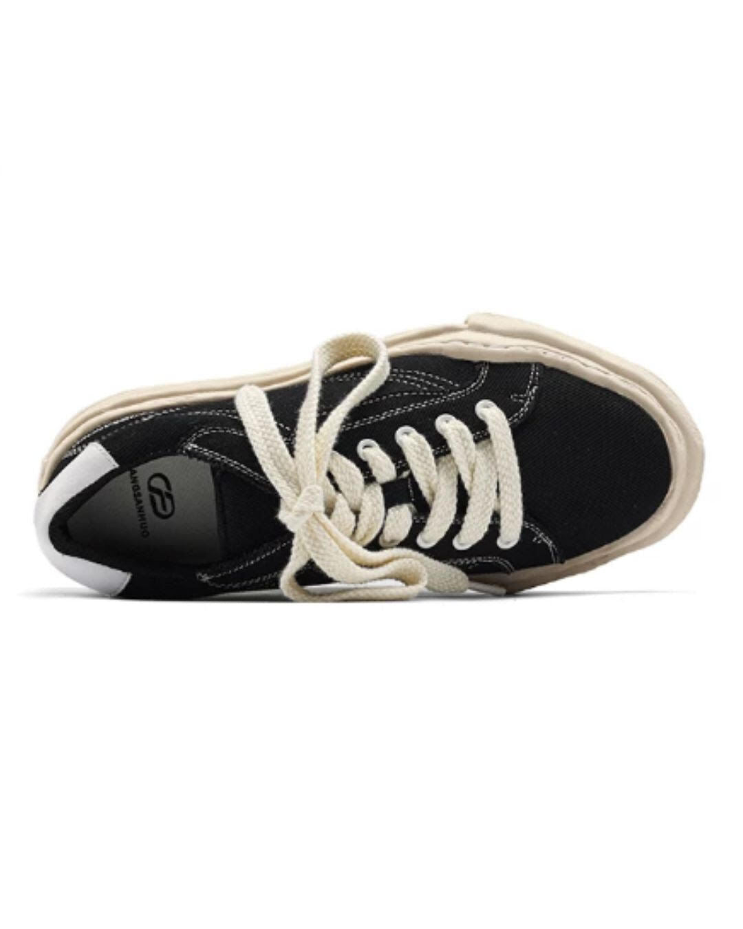 【URBANEST】極太ロープ風シューレースキャンバス厚底スニーカー 3color UN0055