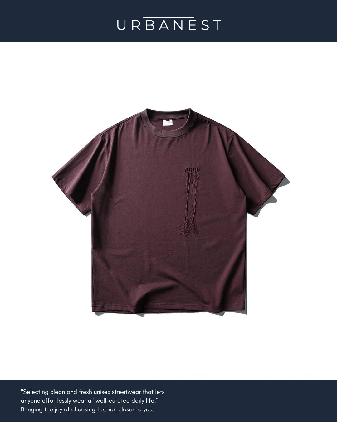 【URBANEST】フリンジロゴルーズアクセントTシャツ UN0036