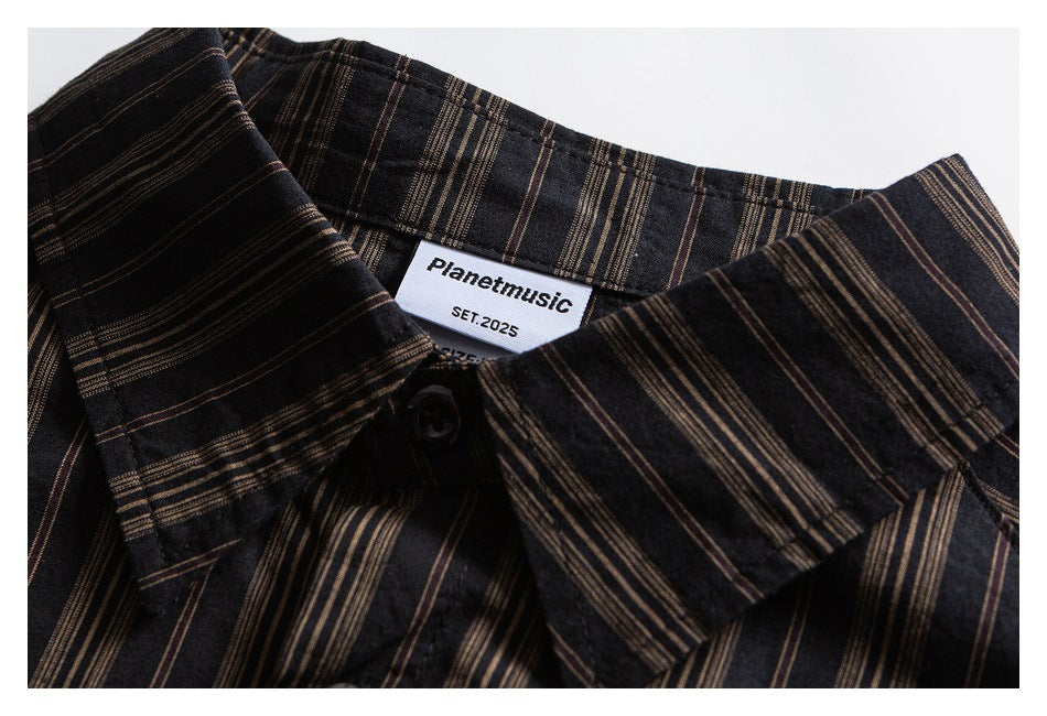 【URBANEST】striped long sleeve casual shirt 3color 【UN0213】