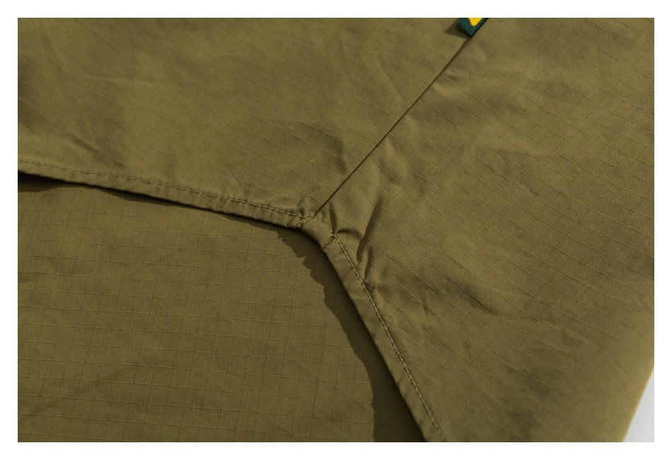 【URBANEST】drawstring storm flap long sleeve shirt 3color 【UN0232】