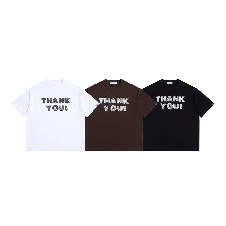 【URBANEST】thank you print casual t-shirt 3color 【UN0199】
