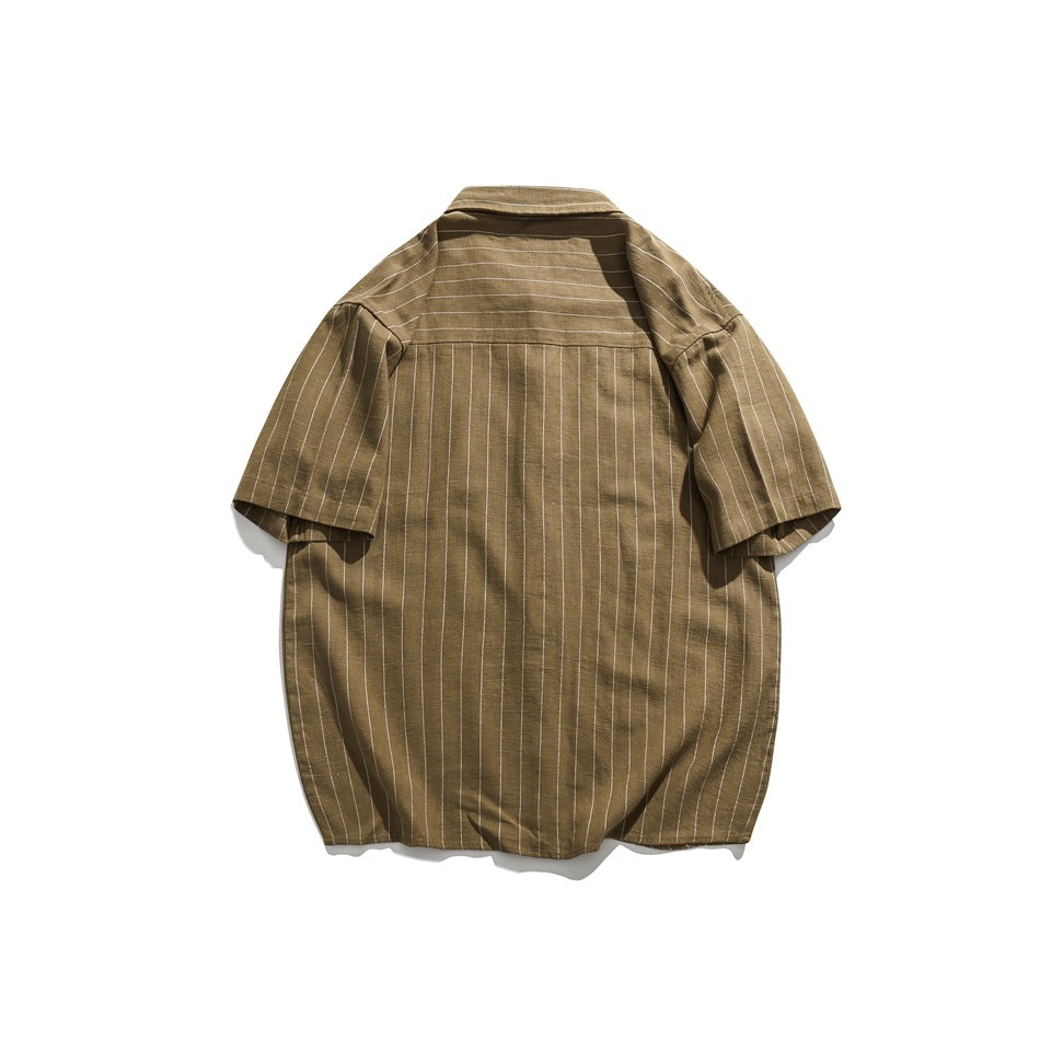 【URBANEST】pinstripe pocket short sleeve shirt 3color 【UN0218】