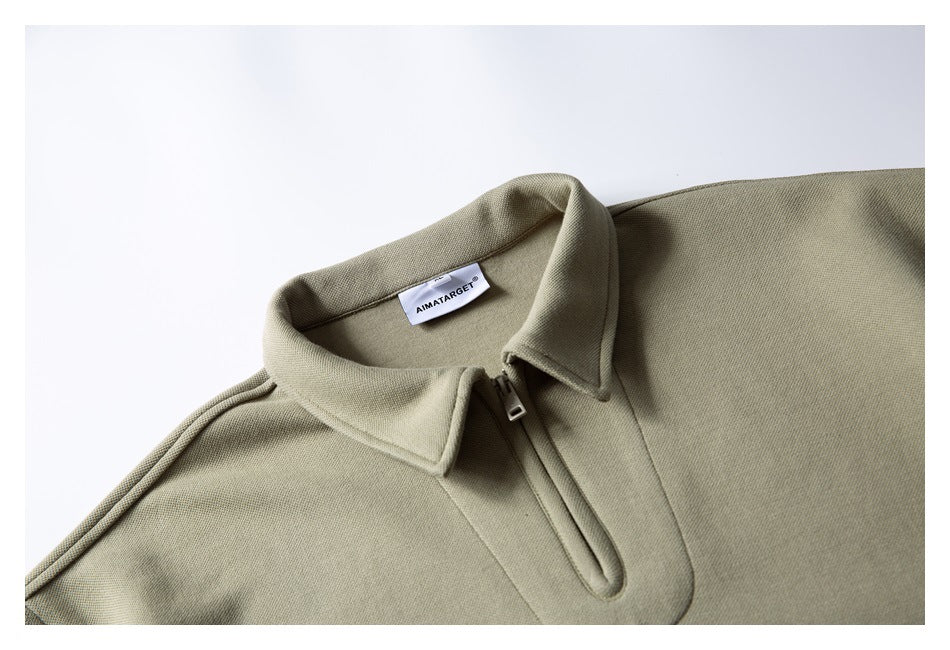 【URBANEST】half zip polo casual shirt 2color 【UN0205】