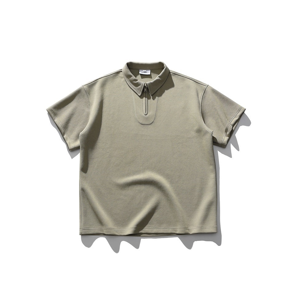 【URBANEST】half zip polo casual shirt 2color 【UN0205】