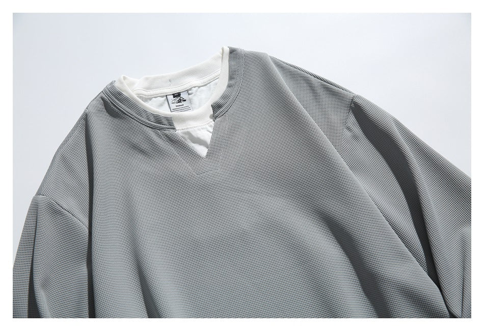 【URBANEST】ワッフルレイヤードキーネックロンT 3color 【UN0188】