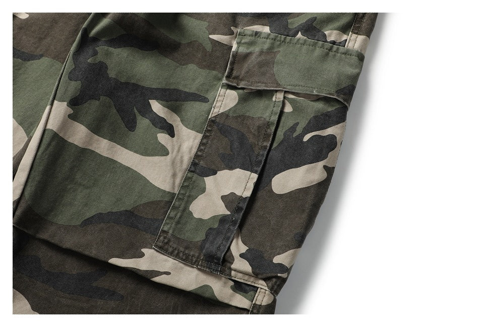 【URBANEST】camo knee tuck wide cargo easy pants 3color 【UN0243】