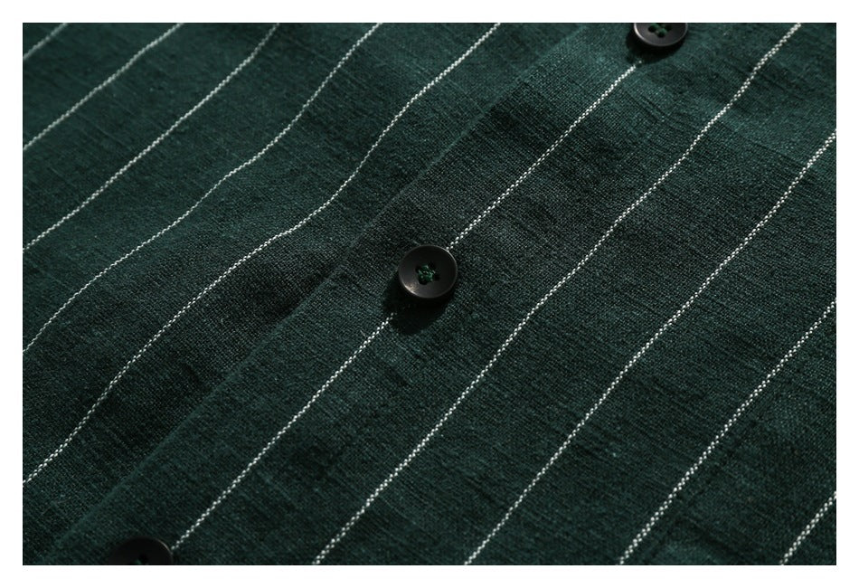 【URBANEST】pinstripe pocket short sleeve shirt 3color 【UN0218】