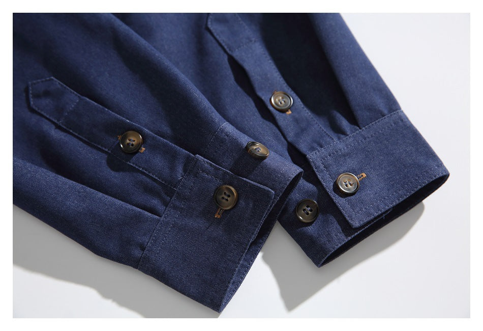 【URBANEST】contrast pocket denim long sleeve shirt 1color 【UN0217】