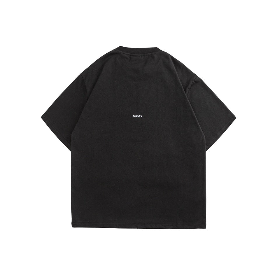 【URBANEST】minimal chest print relaxed t-shirt 2color 【UN0195】