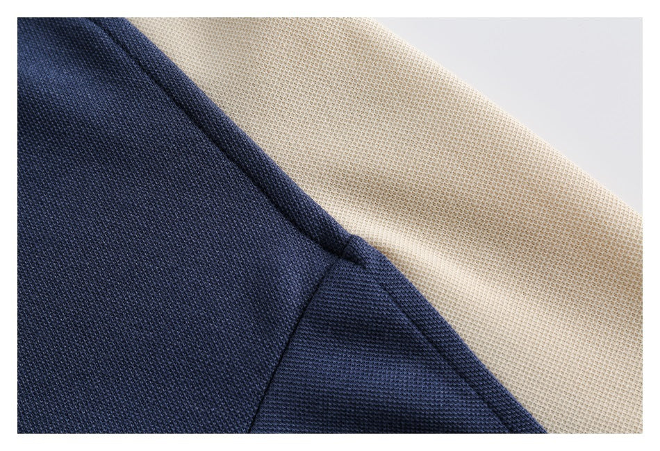 【URBANEST】カラーブロックラグランスリーブ半袖ポロシャツ 2color 【UN0186】