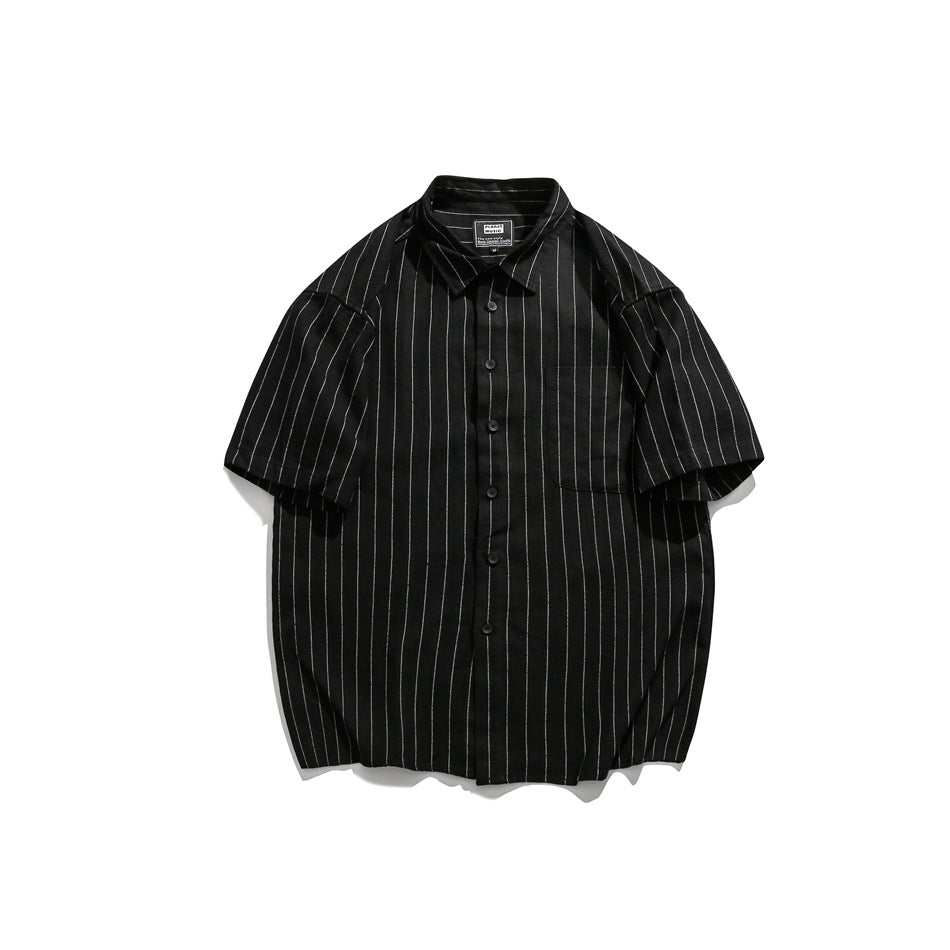 【URBANEST】pinstripe pocket short sleeve shirt 3color 【UN0218】