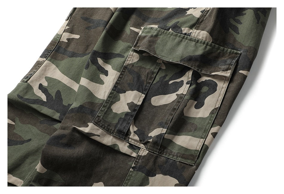 【URBANEST】camo knee tuck wide cargo easy pants 3color 【UN0243】