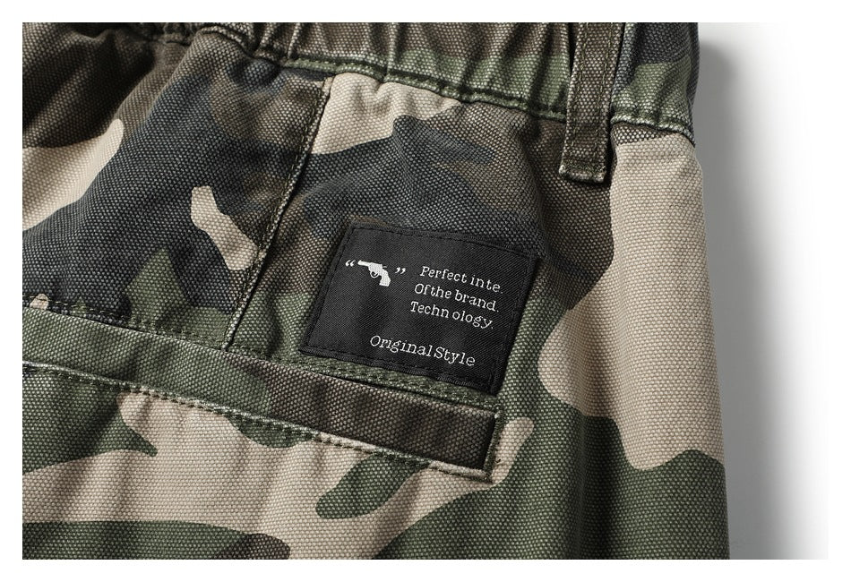 【URBANEST】camo knee tuck wide cargo easy pants 3color 【UN0243】