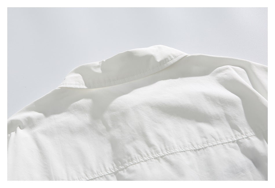 【URBANEST】embroidered chest short sleeve shirt 2color 【UN0204】