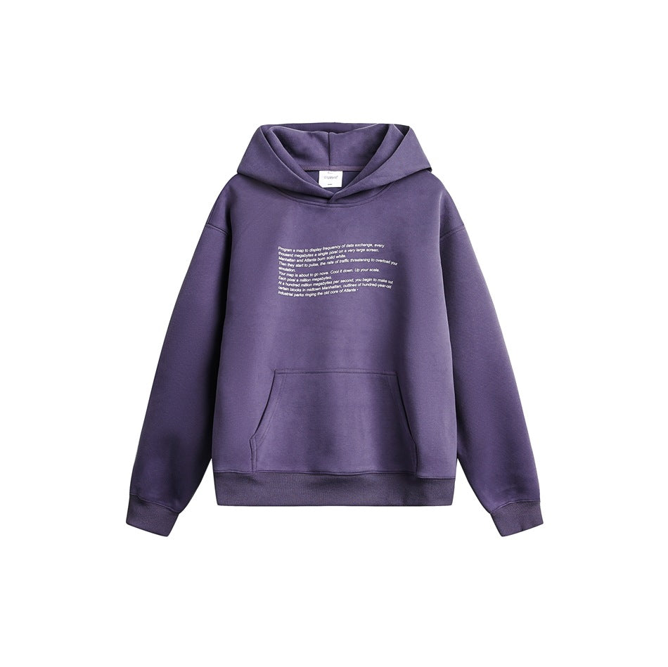 【URBANEST】small text printed loose pullover hoodie 2color 【UN0234】