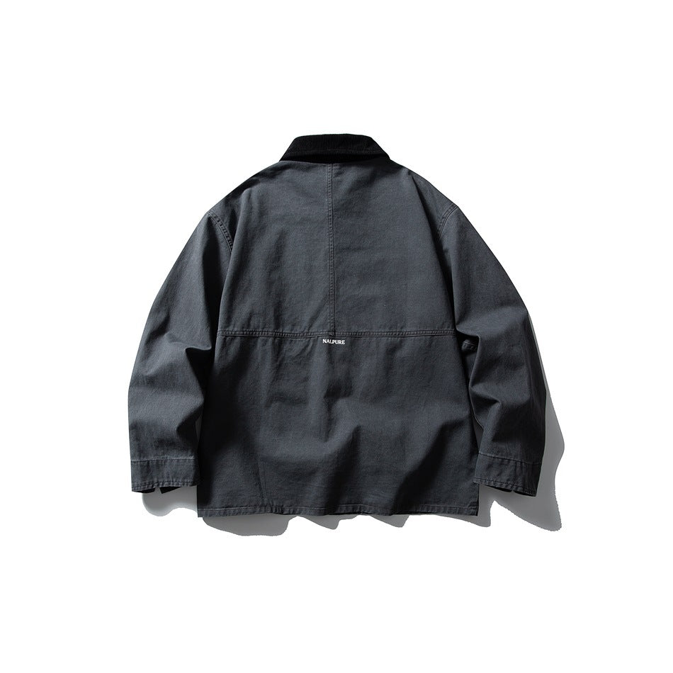 【URBANEST】corduroy collar canvas chore jacket 1color 【UN0242】
