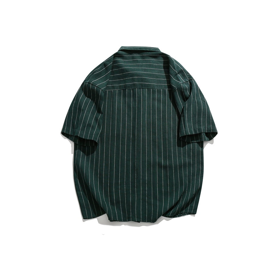 【URBANEST】pinstripe pocket short sleeve shirt 3color 【UN0218】