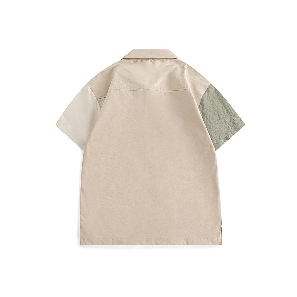 【URBANEST】マルチカラーブロックフラップポケット半袖ポロシャツ 2color 【UN0187】