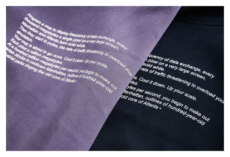 【URBANEST】small text printed loose pullover hoodie 2color 【UN0234】
