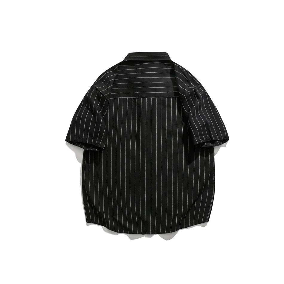 【URBANEST】pinstripe pocket short sleeve shirt 3color 【UN0218】