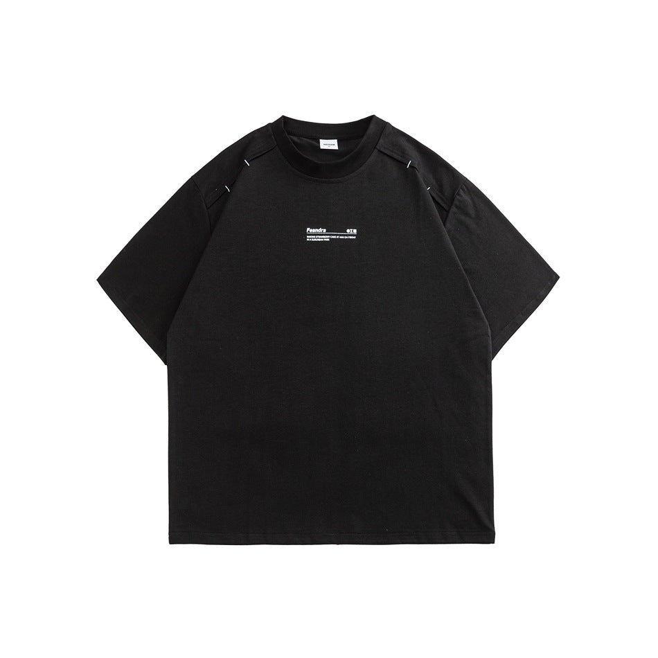 【URBANEST】minimal chest print relaxed t-shirt 2color 【UN0195】
