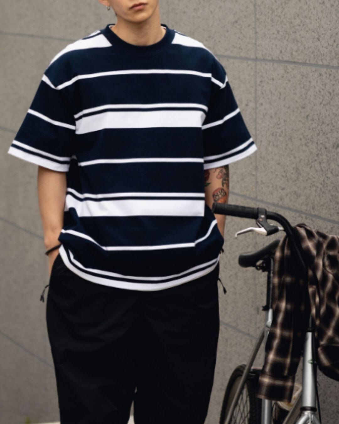 【URBANEST】ワイドボーダーオーバーサイズTシャツ 2color UN0075