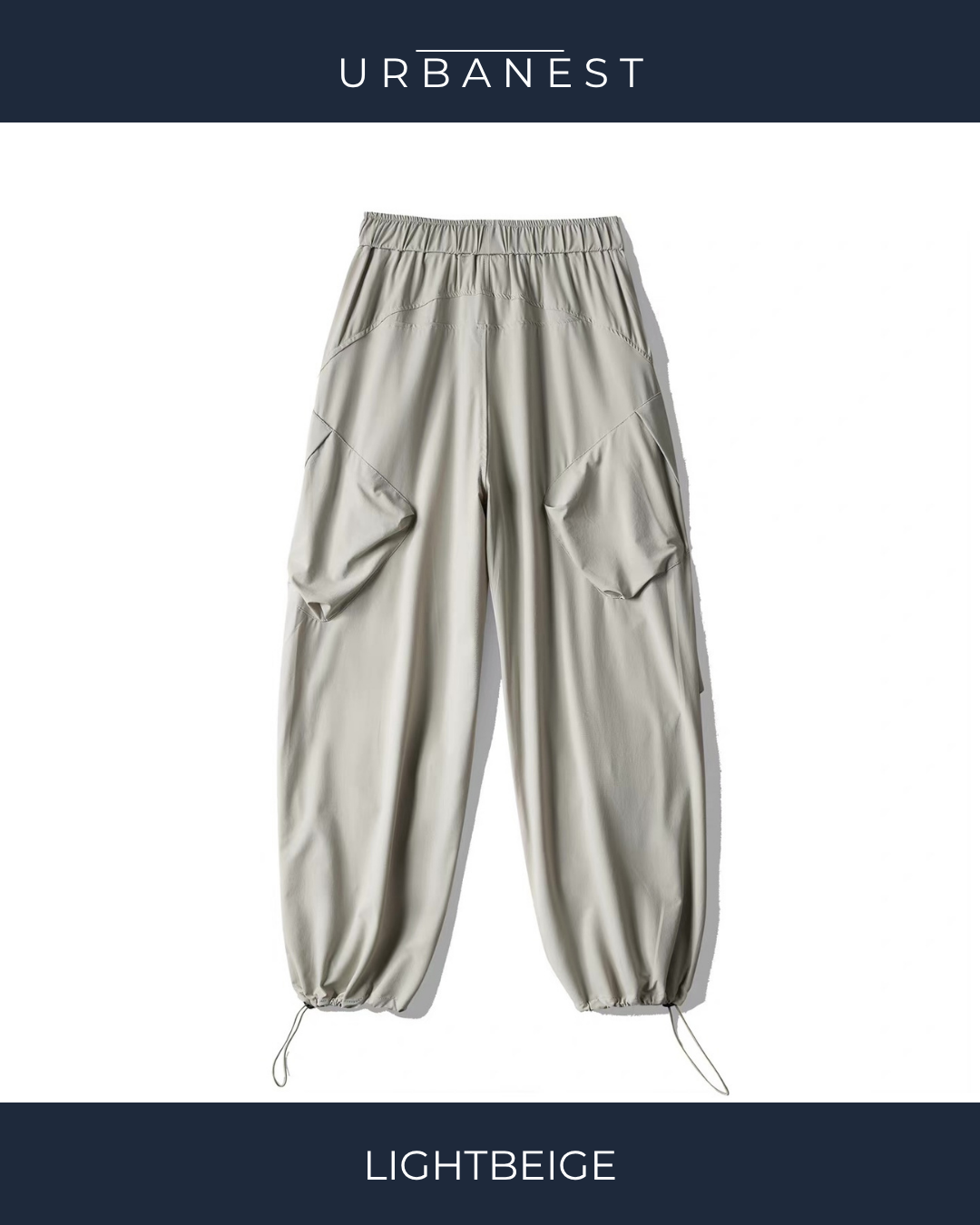 【URBANEST】ナイロンドローコードパラシュートパンツ 2color UN0026