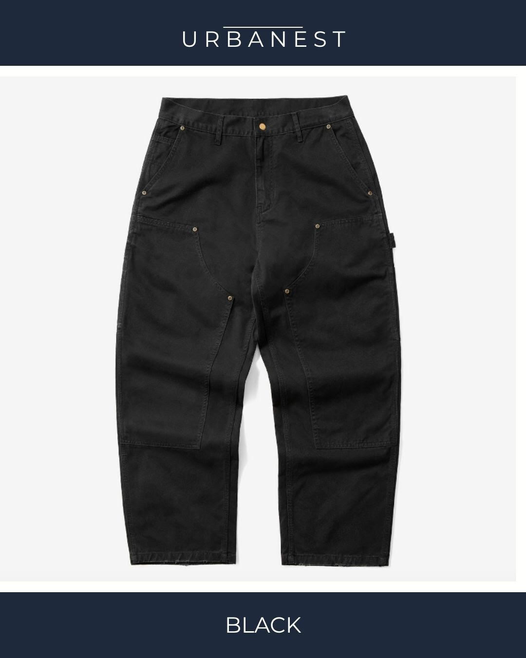 【URBANEST】ダブルニーワイドペインターワークパンツ 4color UN0083