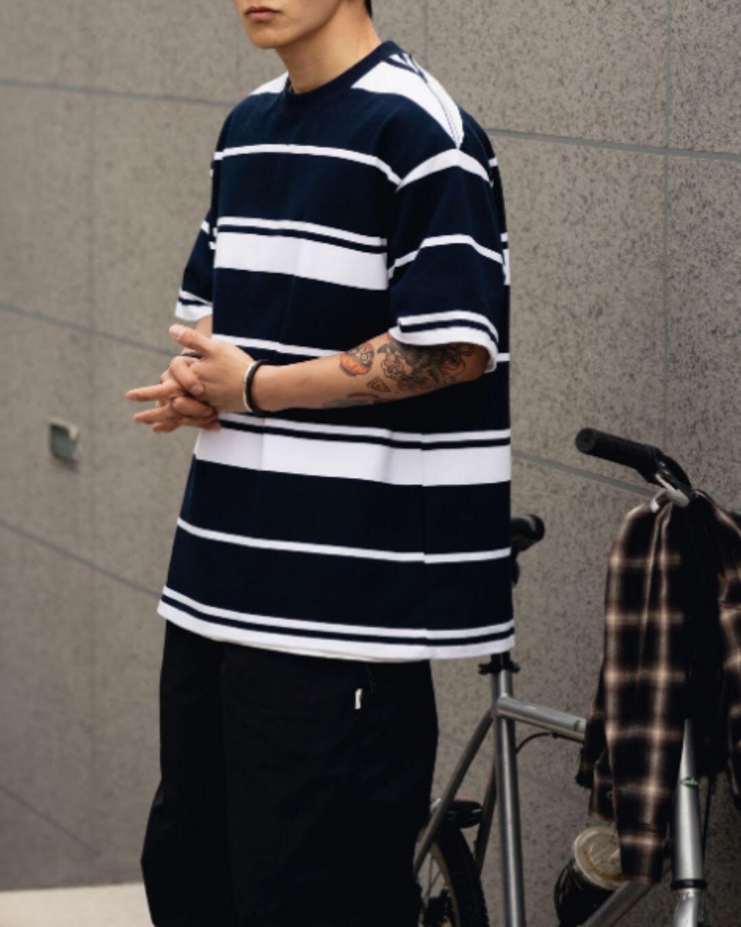 【URBANEST】ワイドボーダーオーバーサイズTシャツ 2color UN0075
