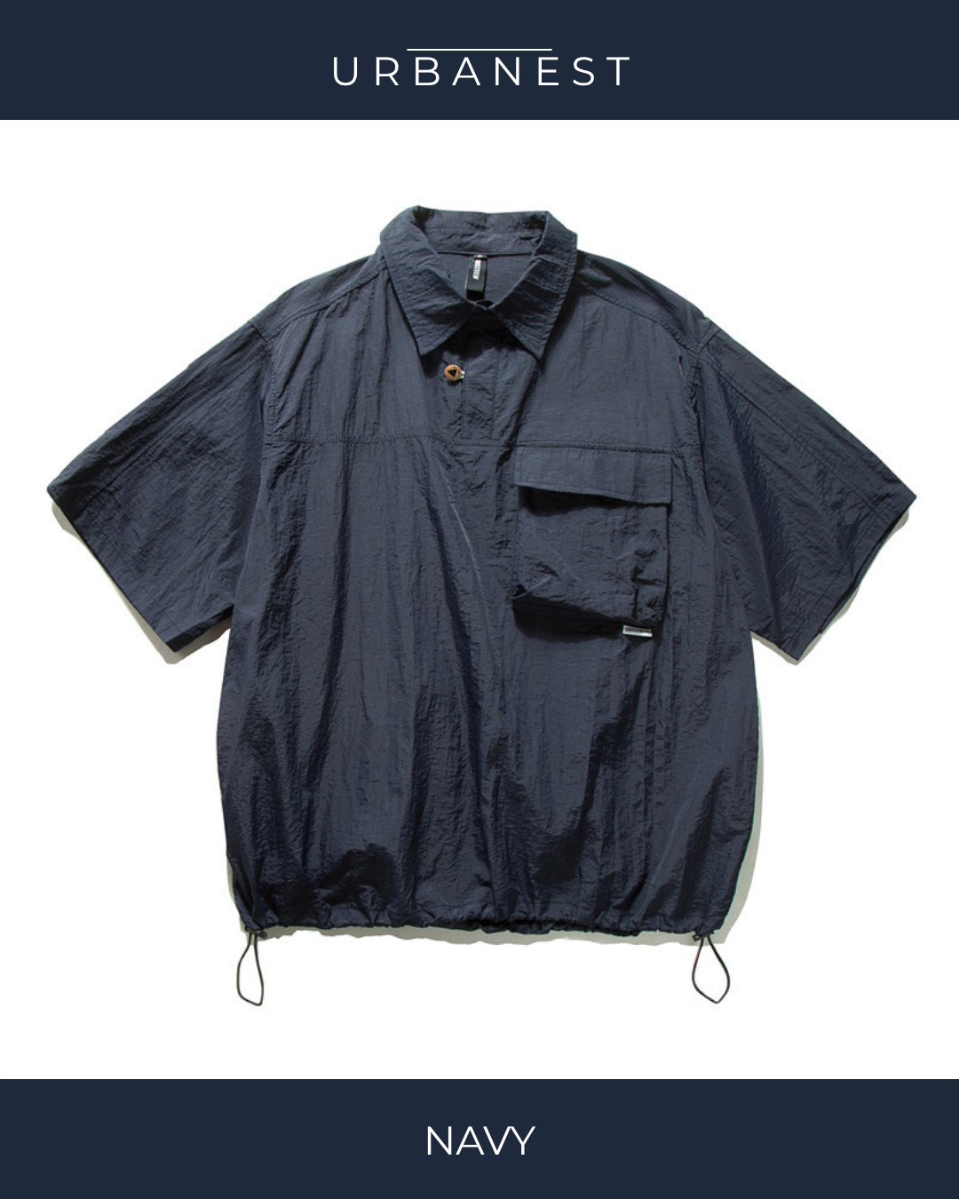 【URBANEST】フラップポケットドローコードシャツ 2color UN0003