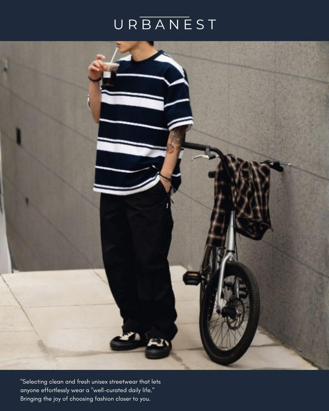 【URBANEST】ワイドボーダーオーバーサイズTシャツ 2color UN0075