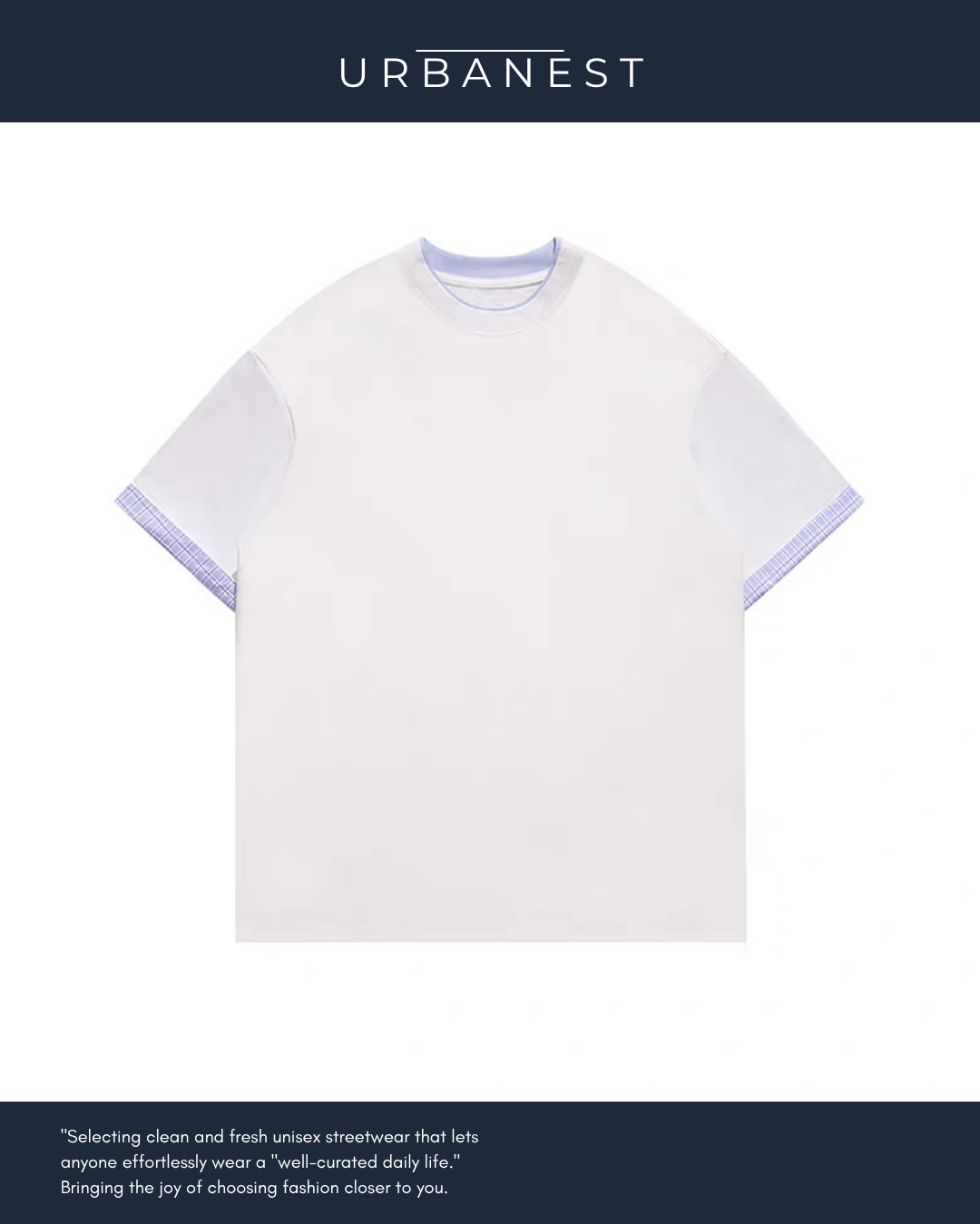 【URBANEST】チェックアクセントレイヤードTシャツ 2color UN0019