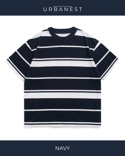 【URBANEST】ワイドボーダーオーバーサイズTシャツ 2color UN0075