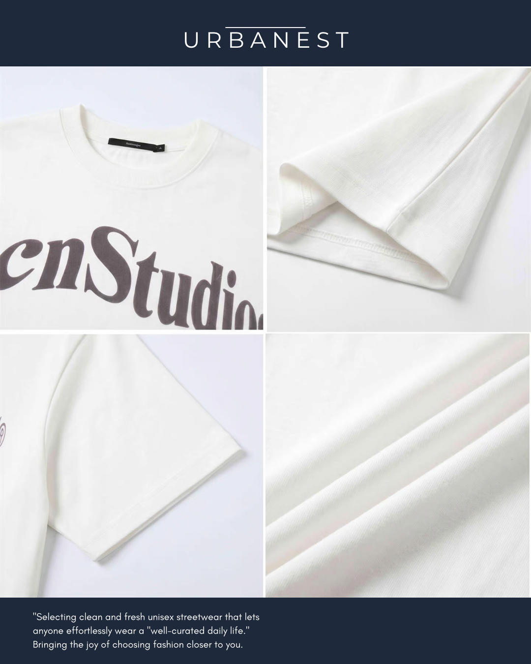 【URBANEST】ルーズフィットカーブロゴTシャツ UN0048