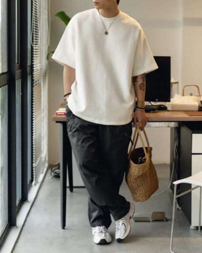 【URBANEST】ラウンドヘムクルーネック半袖Tシャツ 4color UN0082