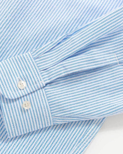 【URBANEST】ストライプボタンダウン長袖シャツ 2color UN0085