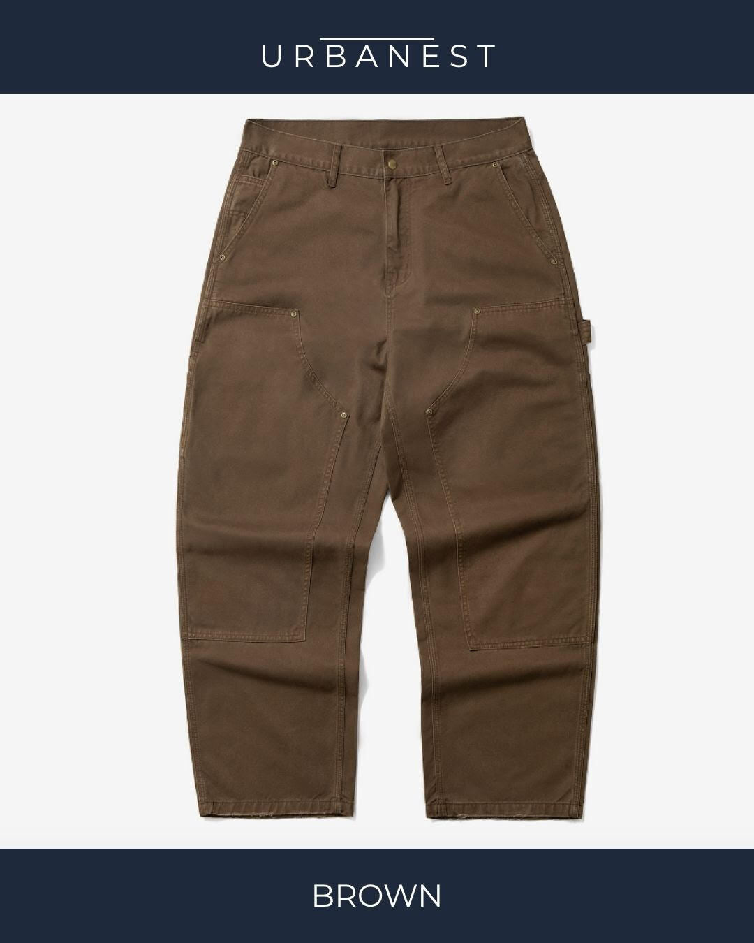 【URBANEST】ダブルニーワイドペインターワークパンツ 4color UN0083