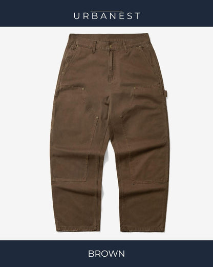 【URBANEST】ダブルニーワイドペインターワークパンツ 4color UN0083