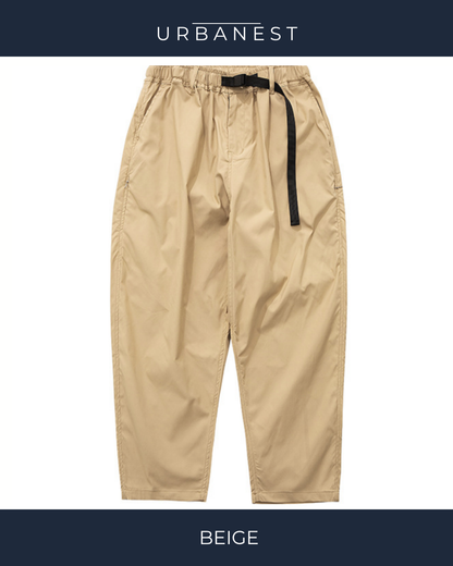 【URBANEST】ウェビングベルト付きワイドテーパードイージーパンツ 3color UN0079