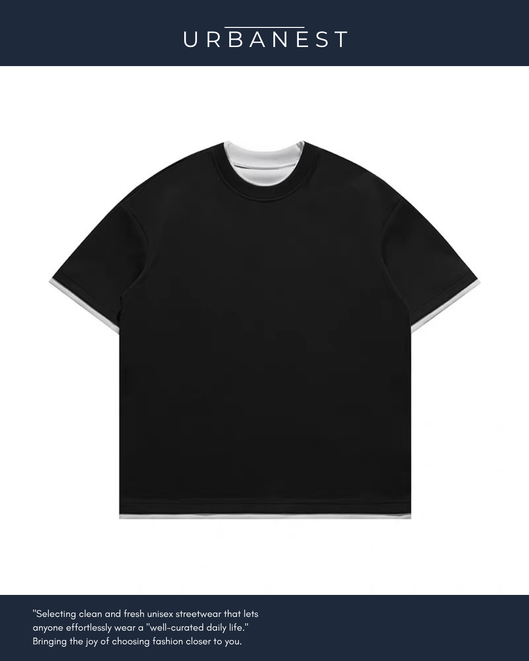 【URBANEST】ツートーンフェイクレイヤードTシャツ 2color UN0037