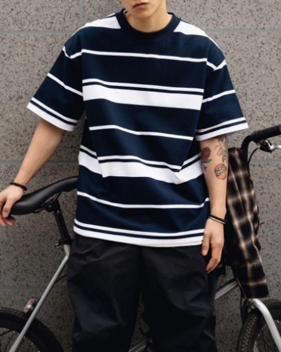 【URBANEST】ワイドボーダーオーバーサイズTシャツ 2color UN0075